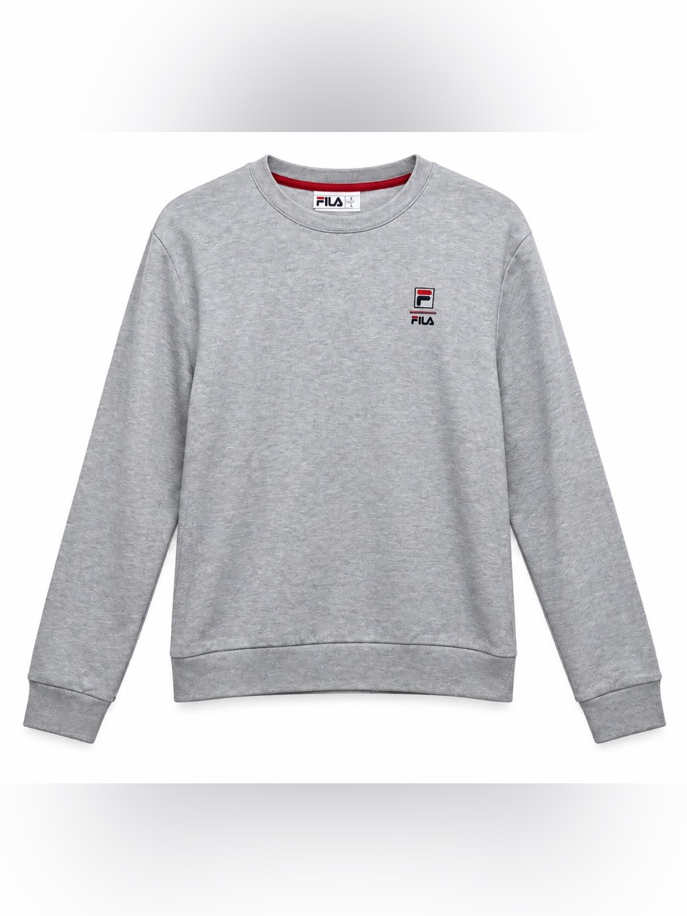 FILA Men’s Large Gray Crewneck Sweatshirt Small Logo Pullover Athletic